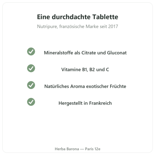 Hydrapure Elektrolyte Nutripure – Exotische Früchte – 30 Brausetabletten Qualität Paris Herba Barona