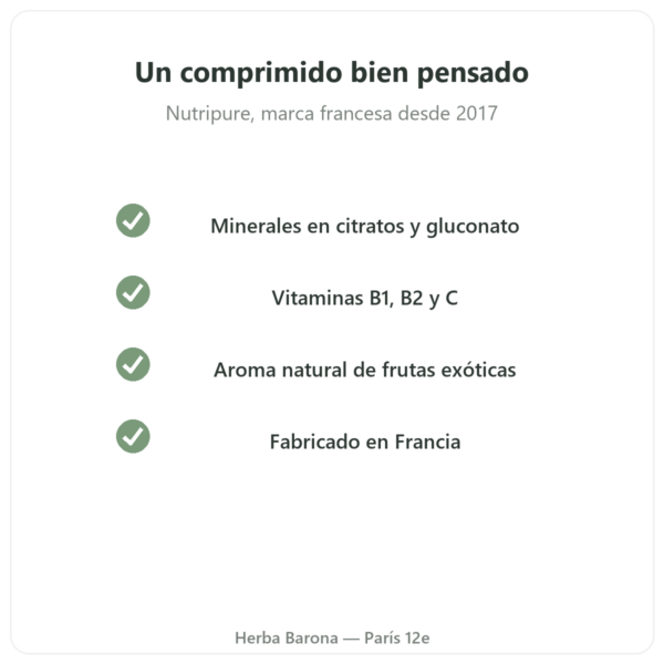 Hydrapure electrolitos Nutripure – frutas exóticas – 30 comprimidos calidad Paris Herba Barona