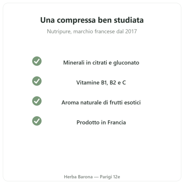 Hydrapure elettroliti Nutripure – frutti esotici – 30 compresse qualità Paris Herba Barona