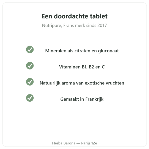 Hydrapure elektrolyten Nutripure – exotische vruchten – 30 bruistabletten kwaliteit Paris Herba Barona