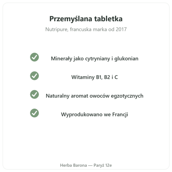 Hydrapure elektrolity Nutripure – owoce egzotyczne – 30 tabletek musujących jakość Paris Herba Barona