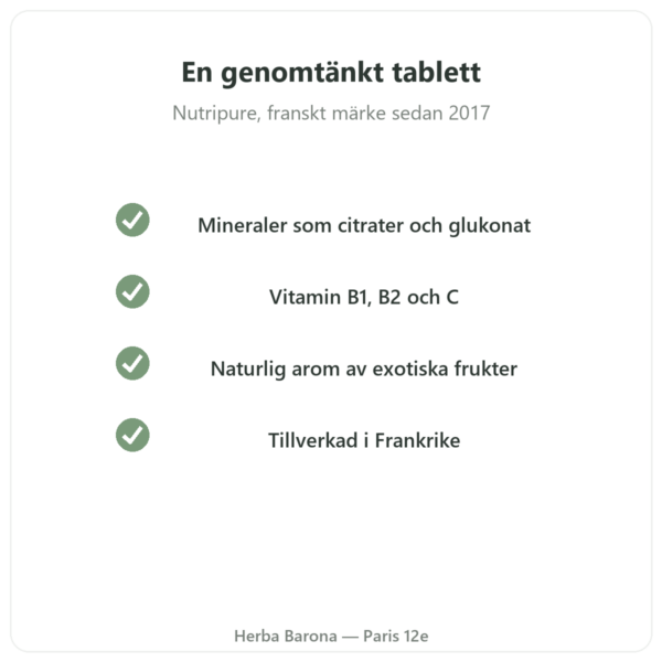 Hydrapure elektrolyter Nutripure – exotiska frukter – 30 brustabletter kvalitet Paris Herba Barona