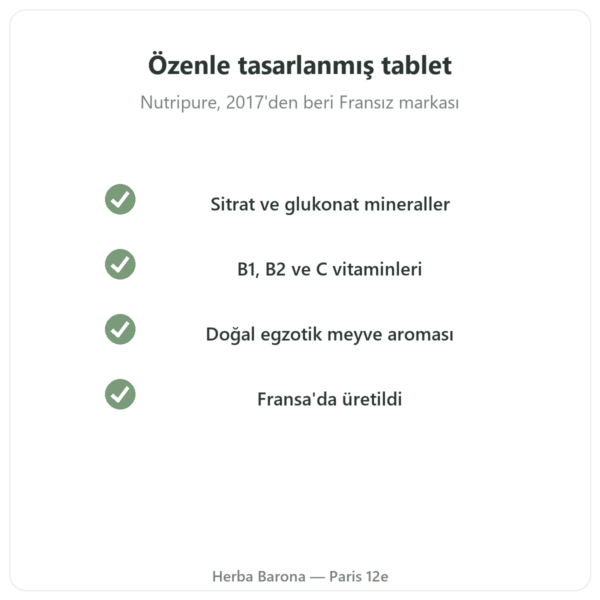 Hydrapure Elektrolit Nutripure – Egzotik Meyve Aromalı – 30 Tablet kalite Paris Herba Barona