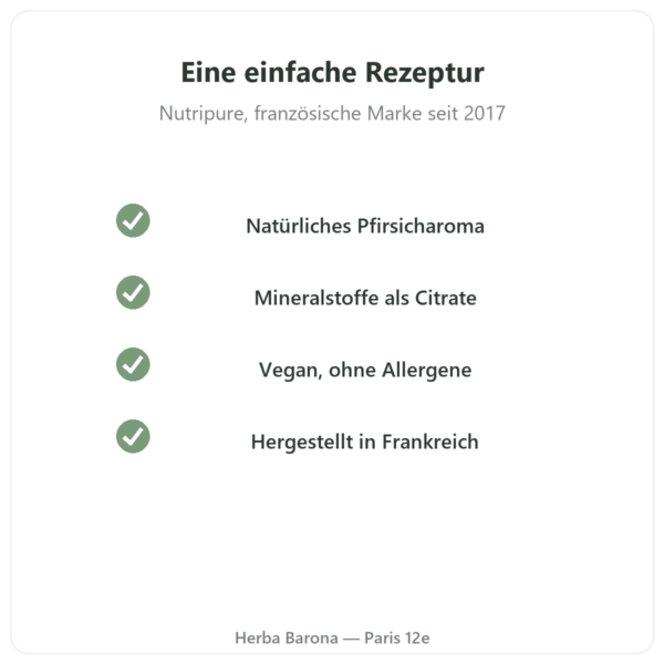 Hydrapure Elektrolyte Nutripure – Pfirsich – 30 Brausetabletten Qualität Paris Herba Barona