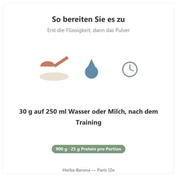 Greenwhey Natives Wheyisolat Vanille 900 g Anwendung Paris Herba Barona