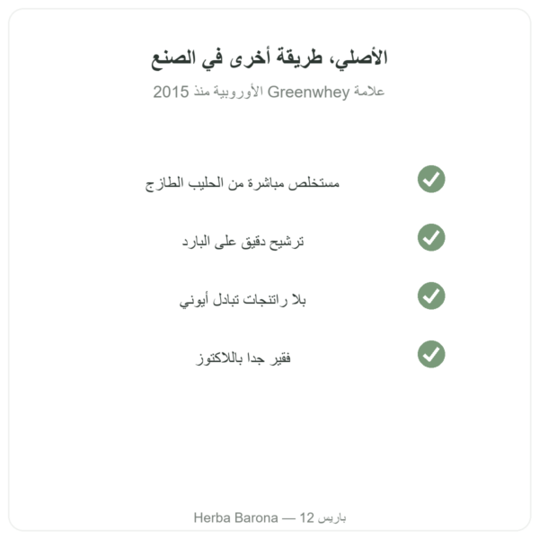 الواي المعزول الأصلي بالفانيليا Greenwhey 900 غ الجودة Paris Herba Barona