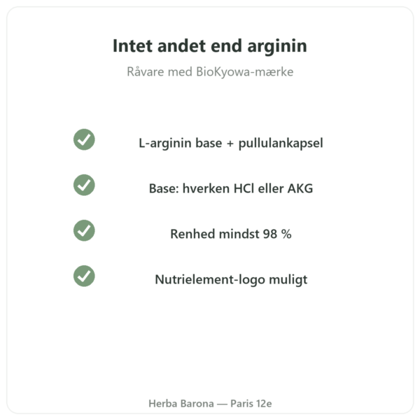L-Arginin Base Nutrimuscle (Nutrielement) – 120 kapsler kvalitet Paris Herba Barona