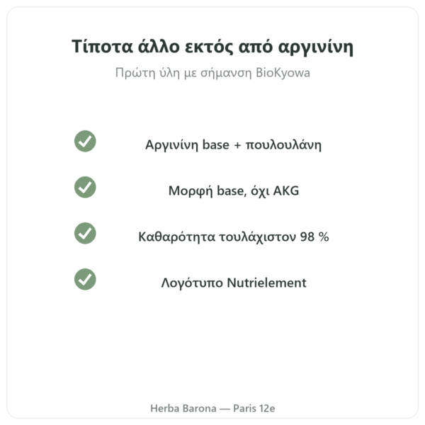 L-Αργινίνη Base Nutrimuscle (Nutrielement) – 120 κάψουλες ποιότητα Paris Herba Barona