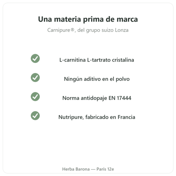 L-Carnitine Carnipure® Nutripure en polvo 90 g calidad Paris Herba Barona