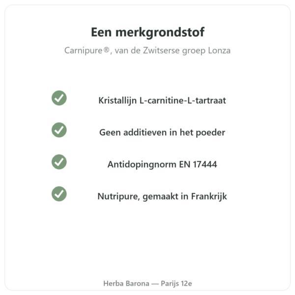 L-Carnitine Carnipure® Nutripure poeder 90 g kwaliteit Paris Herba Barona