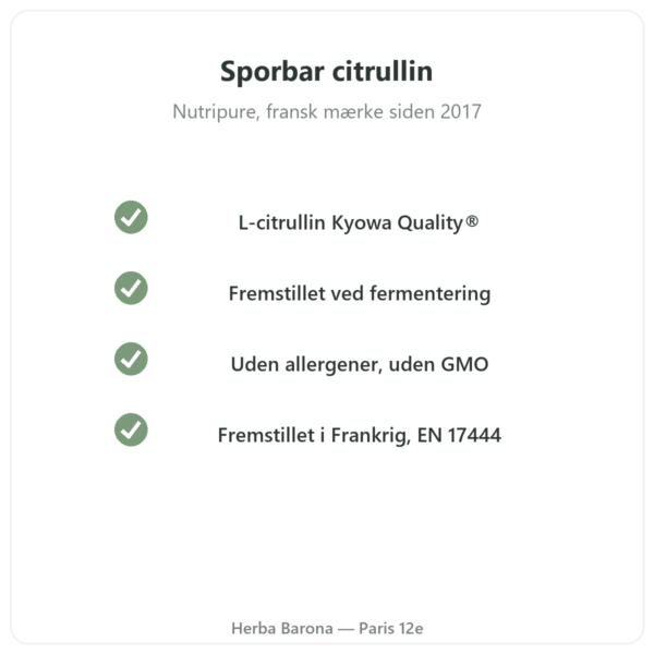L-Citrullin Kyowa Quality® Nutripure – 180 kapsler kvalitet Paris Herba Barona