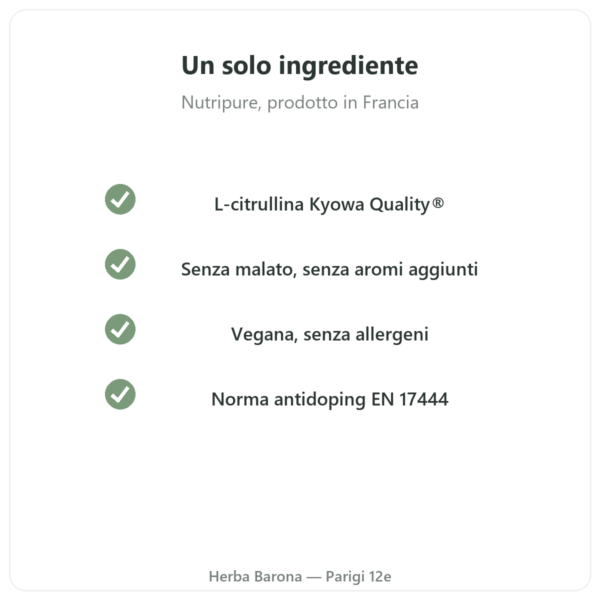 L-Citrullina Kyowa Quality® Nutripure – barattolo da 800 g qualità Paris Herba Barona