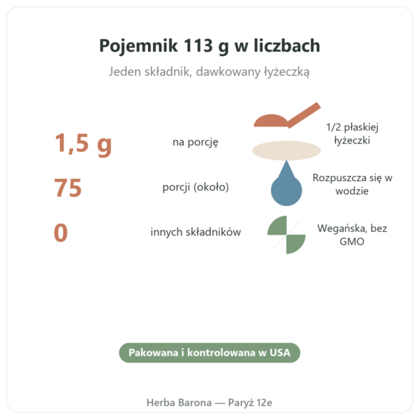 L-Cytrulina czysty proszek – Now Foods – 113 g kluczowe dane Paris Herba Barona