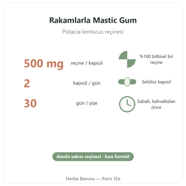 Mastic Gum Jarrow Formulas 1000 mg 60 kapsül rakamlarla Paris Herba Barona