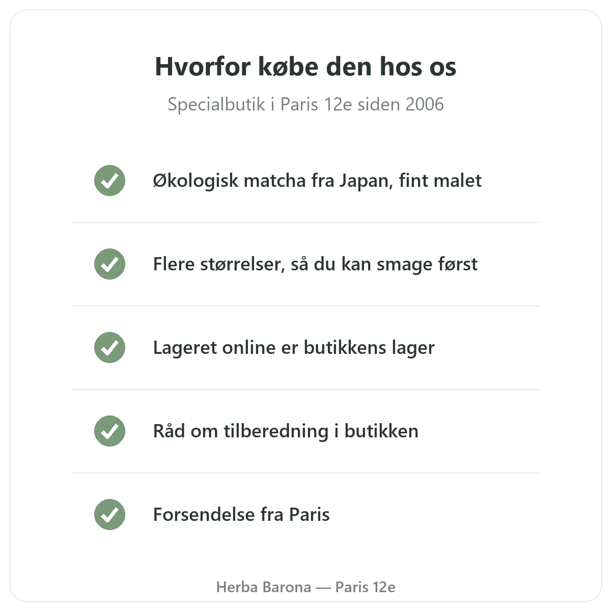 Matcha i Paris: hvorfor købe hos Herba Barona Paris 12e