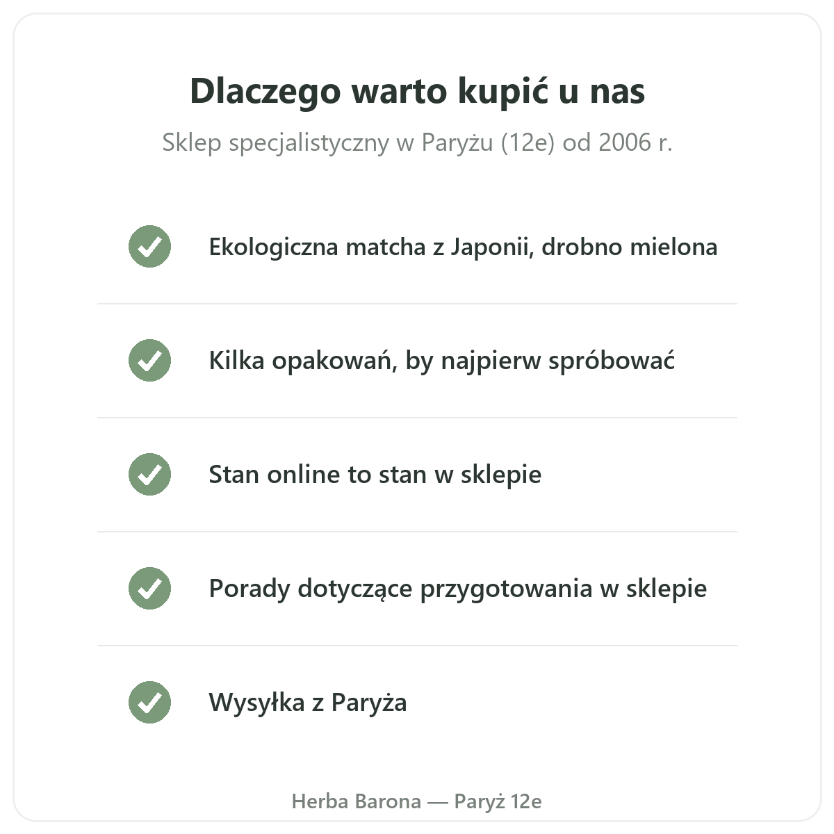 Matcha w Paryżu: dlaczego kupić w Herba Barona Paryż 12e