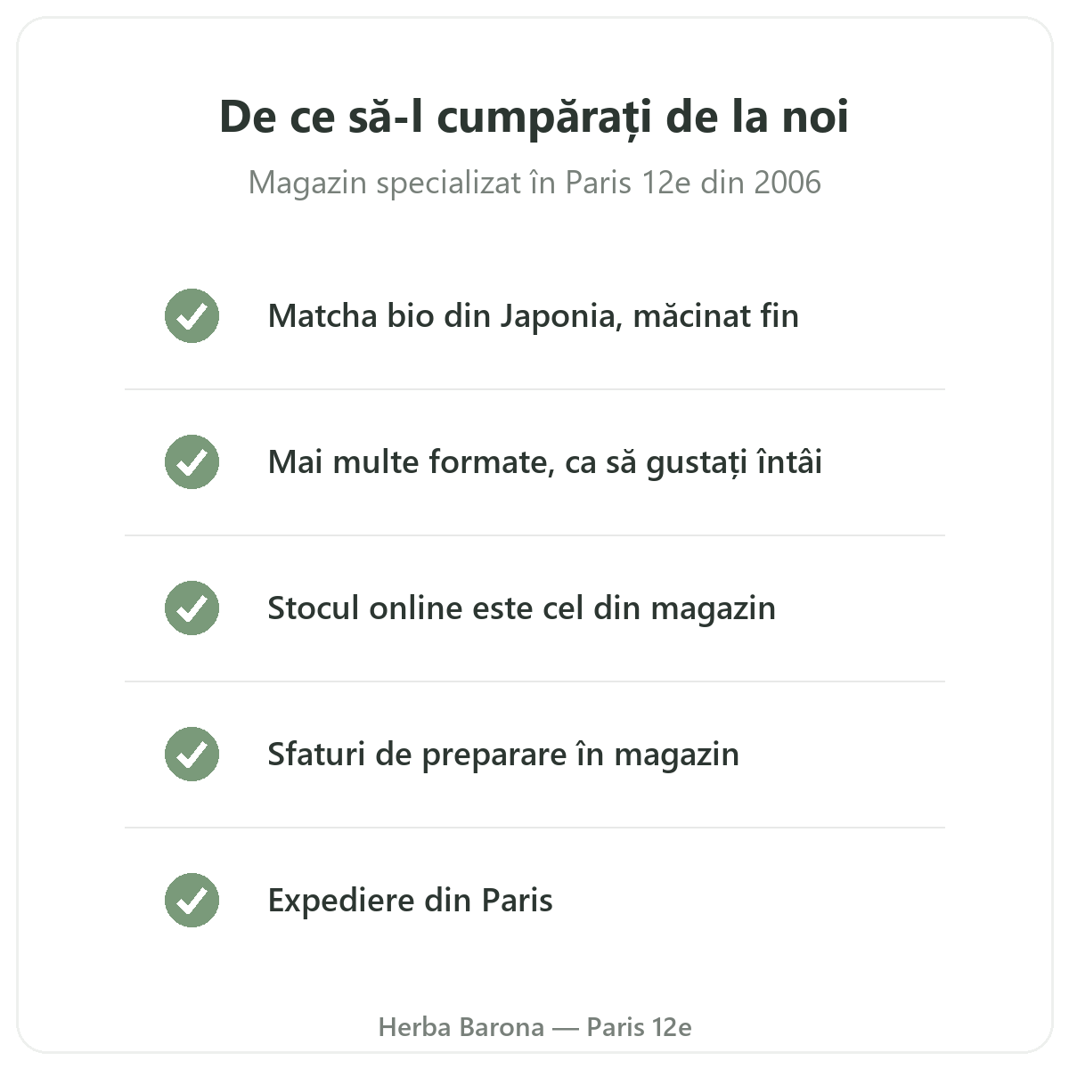 Matcha la Paris: de ce să-l cumpărați de la Herba Barona Paris 12e
