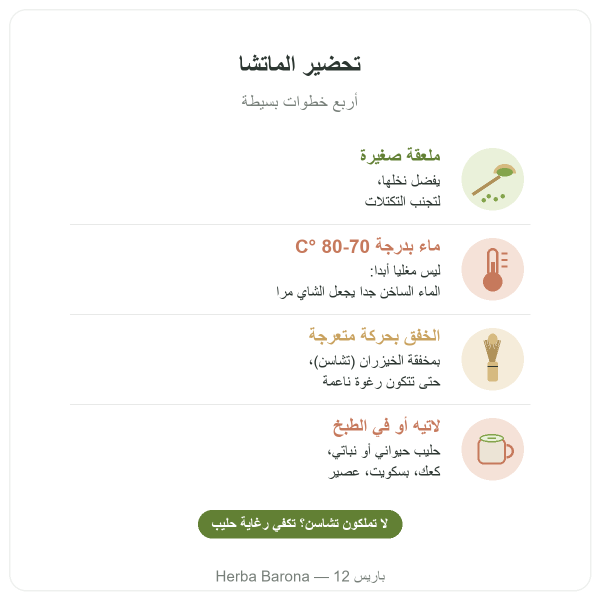 الماتشا في باريس: طريقة التحضير، Herba Barona باريس 12