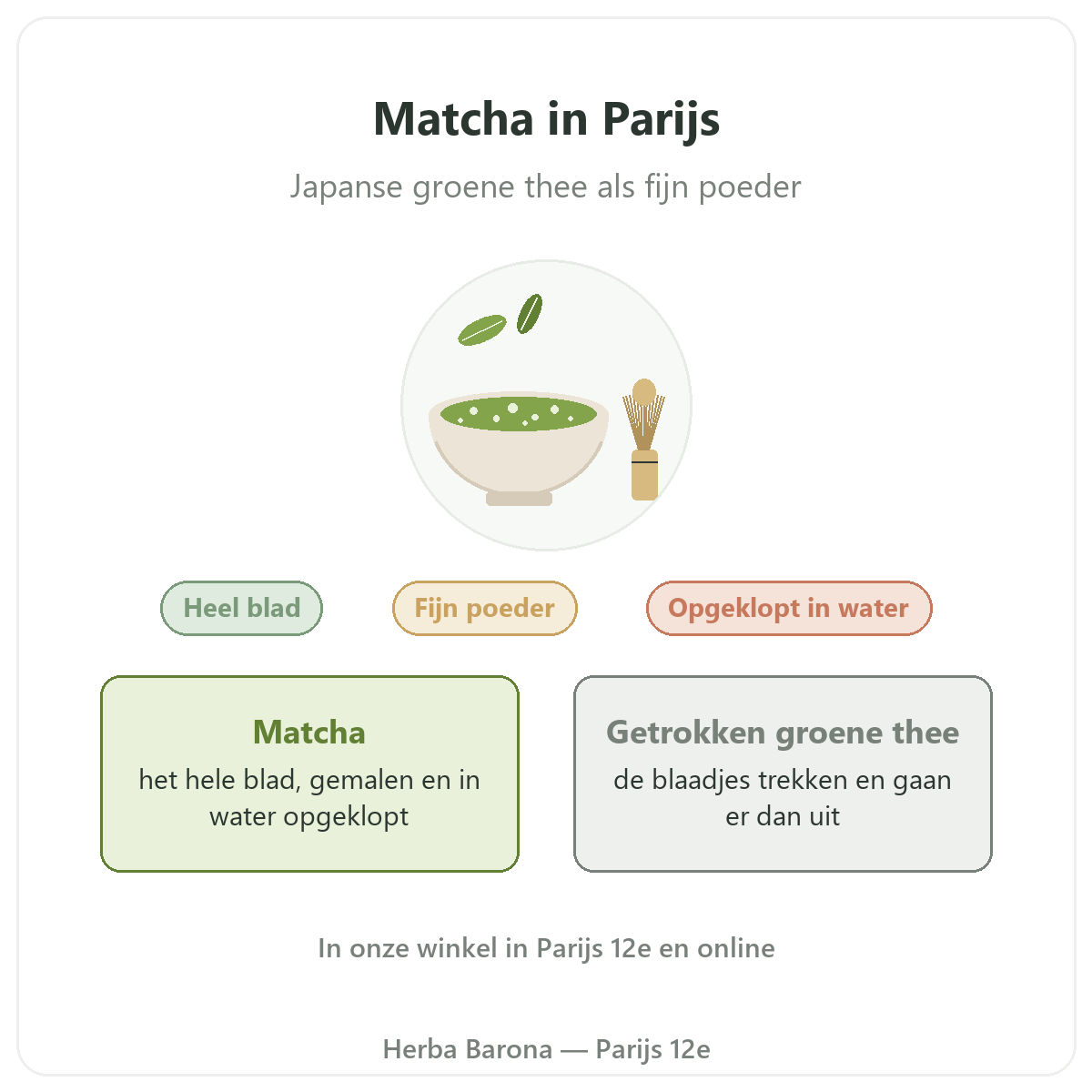 Matcha in Parijs: presentatie bij Herba Barona Parijs 12e