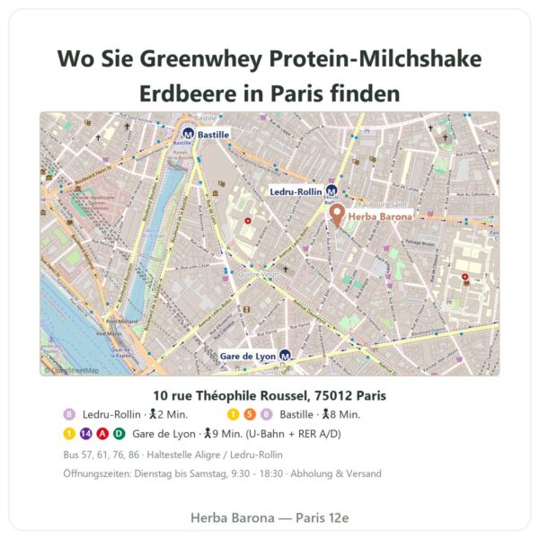 Wo zu finden Greenwhey Protein-Milchshake Erdbeere 900 g - Herba Barona Paris