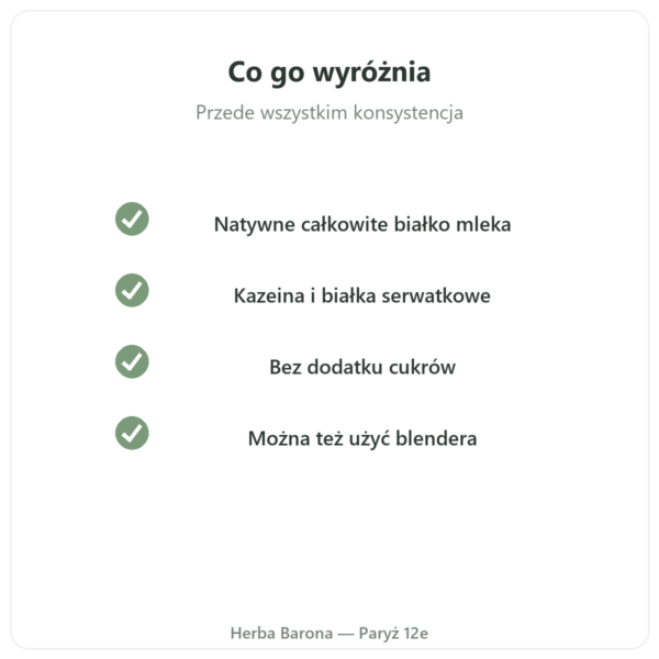 Milkshake Proteinowy Truskawka Greenwhey 900 g jakość Paris Herba Barona