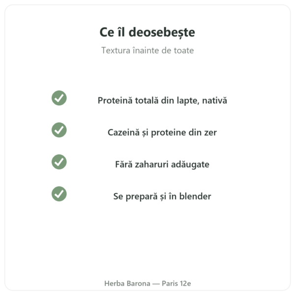 Milkshake Proteic Căpșuni Greenwhey 900 g calitate Paris Herba Barona