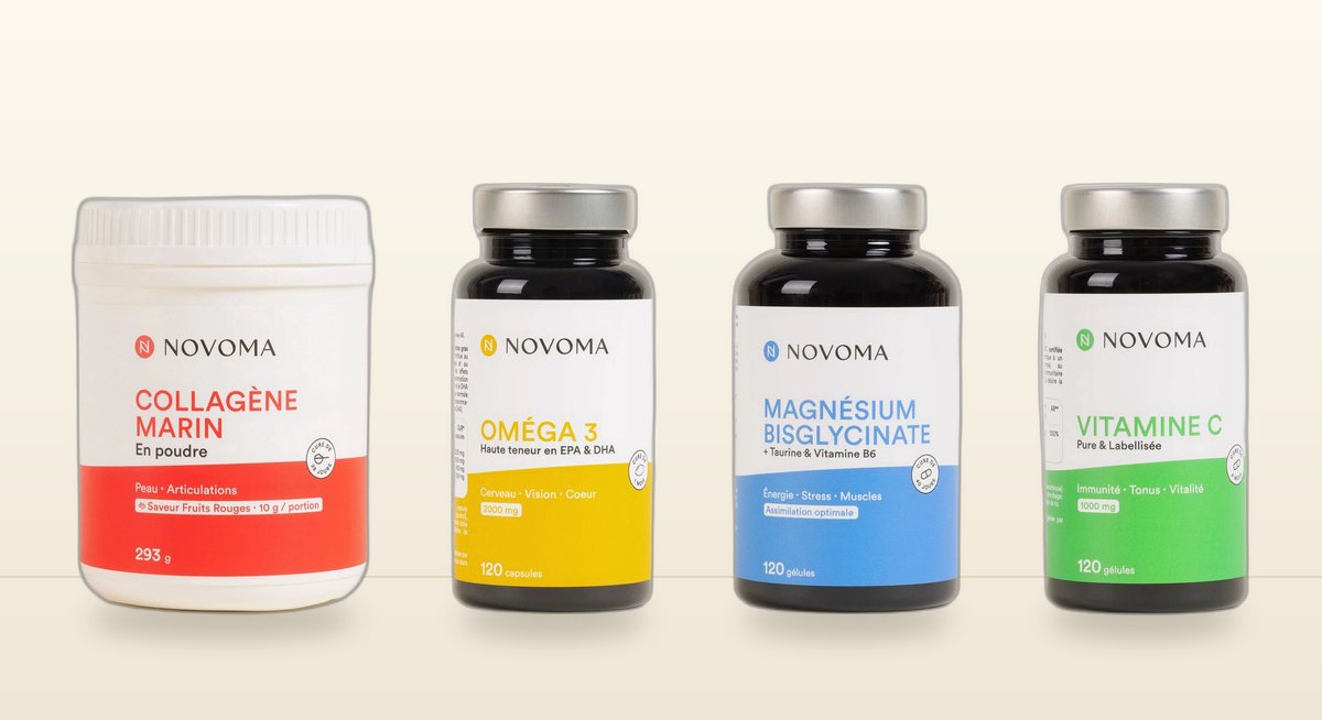 Collagène marin, oméga 3, magnésium bisglycinate et vitamine C Novoma, Herba Barona Paris 12e