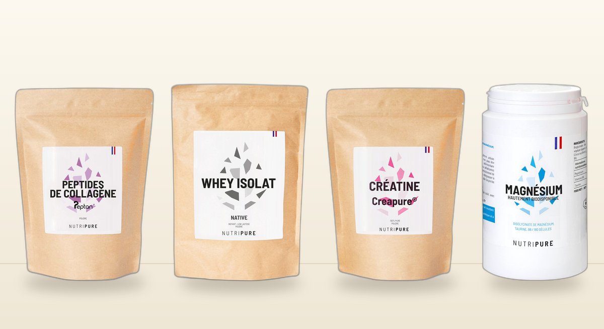 Collagène Peptan, whey isolat native, créatine Creapure et magnésium Nutripure, Herba Barona Paris 12e
