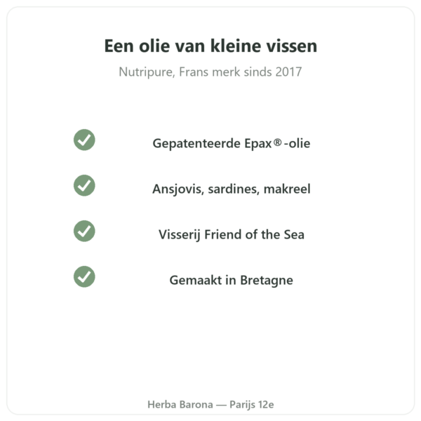 Omega 3 Epax® Nutripure 270 capsules kwaliteit Paris Herba Barona