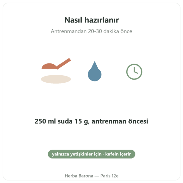 Greenwhey Limon & Nane Pre-Workout 300 g kullanım şekli Paris Herba Barona