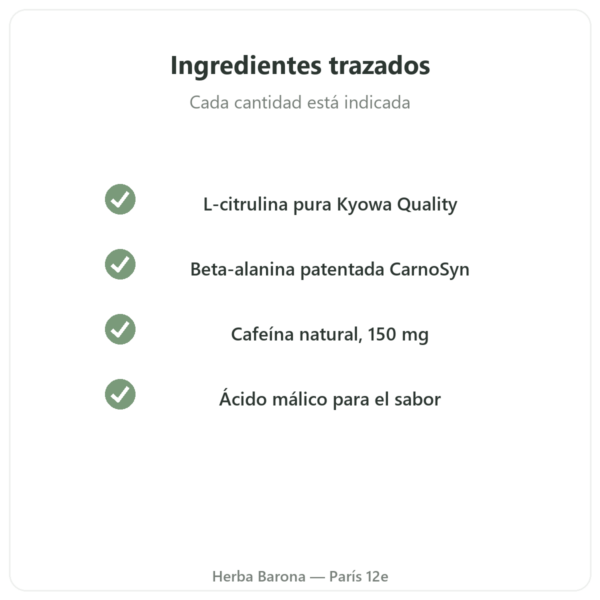 Pre-Workout Greenwhey Limón & Menta 300 g calidad Paris Herba Barona