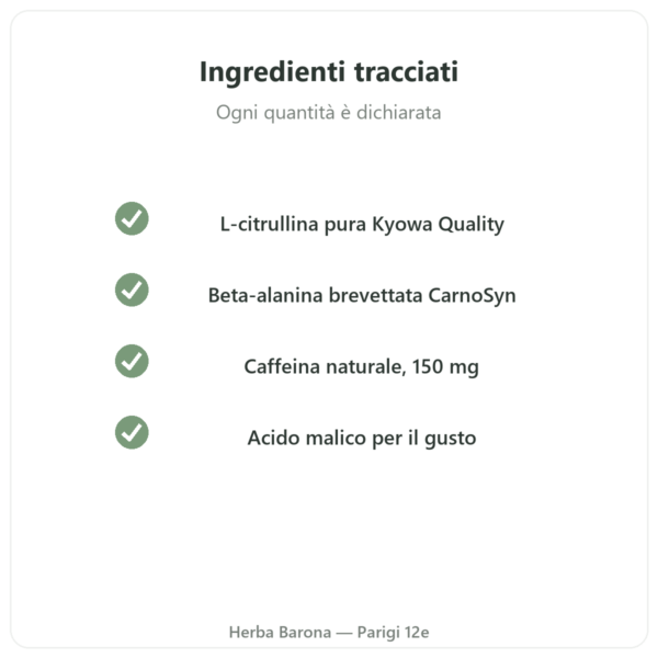 Pre-Workout Greenwhey Limone e Menta 300 g qualità Paris Herba Barona
