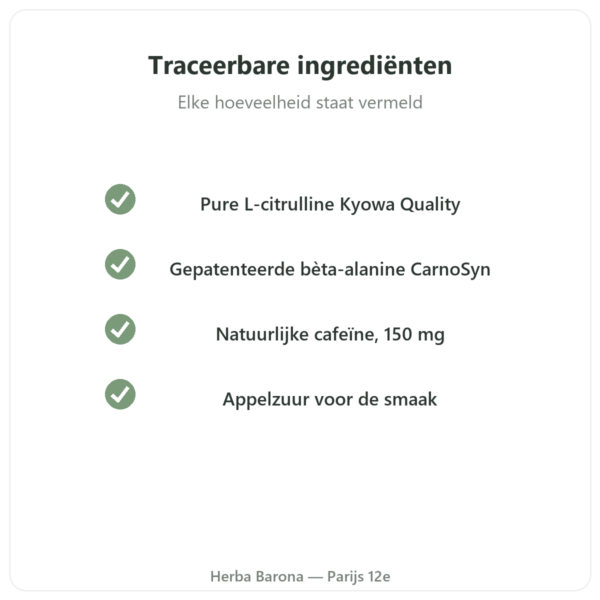 Pre-Workout Greenwhey Citroen & Munt 300 g kwaliteit Paris Herba Barona