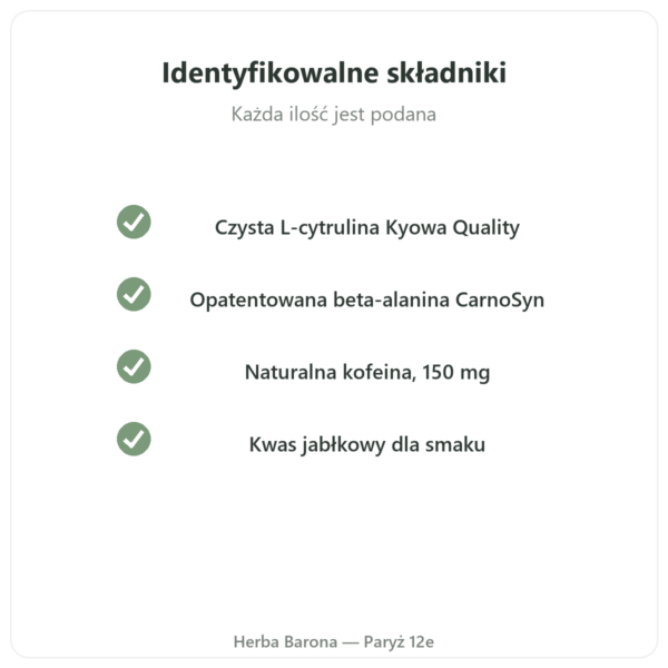 Pre-Workout Greenwhey Cytryna i Mięta 300 g jakość Paris Herba Barona
