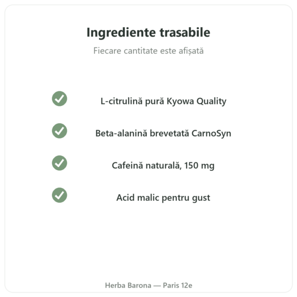 Pre-Workout Greenwhey Lămâie & Mentă 300 g calitate Paris Herba Barona