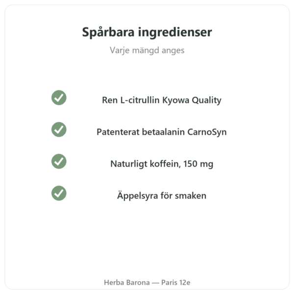 Greenwhey Pre-Workout Citron & Mynta 300 g kvalitet Paris Herba Barona