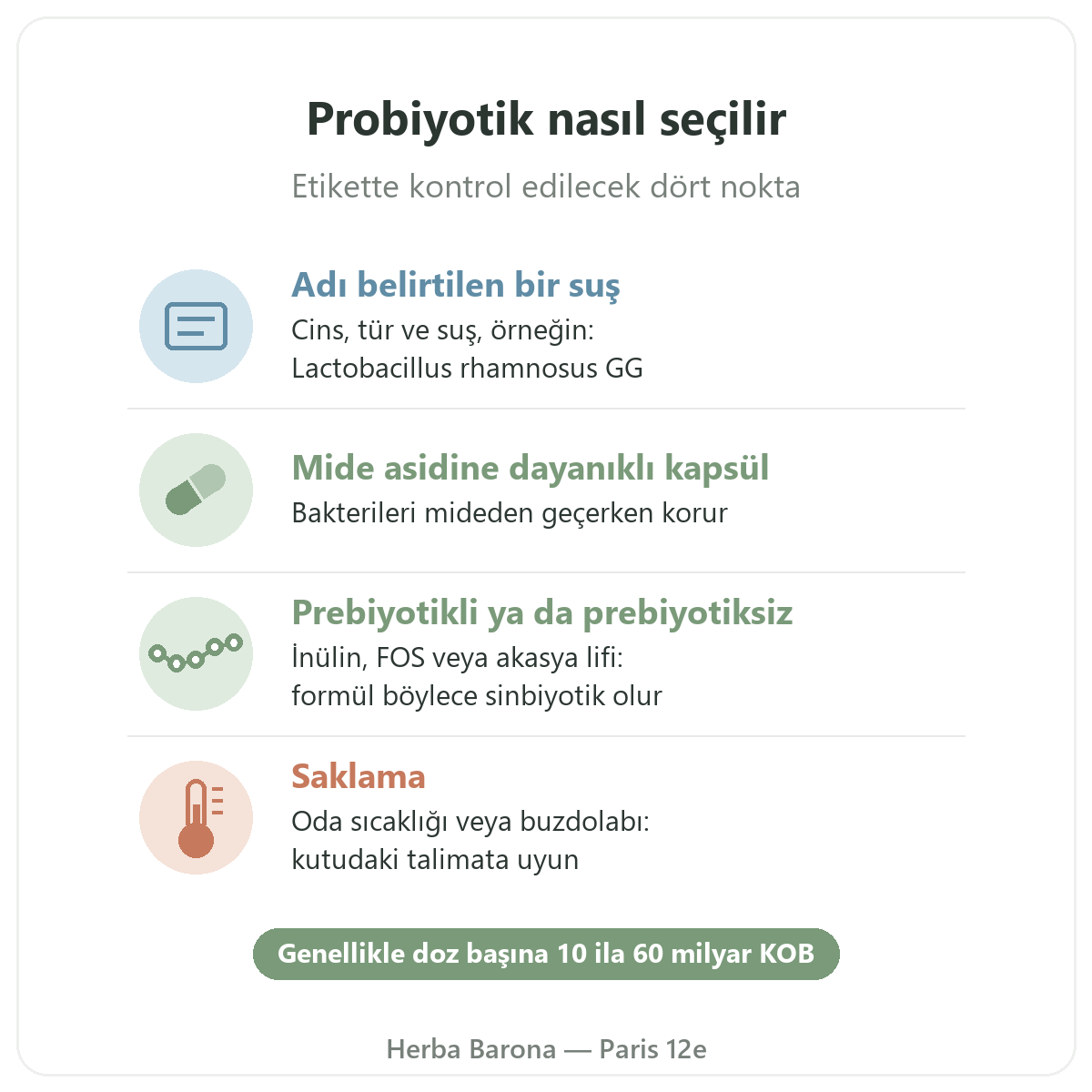Paris'te probiyotikler ve prebiyotikler: probiyotik nasıl seçilir, Herba Barona Paris 12. bölge
