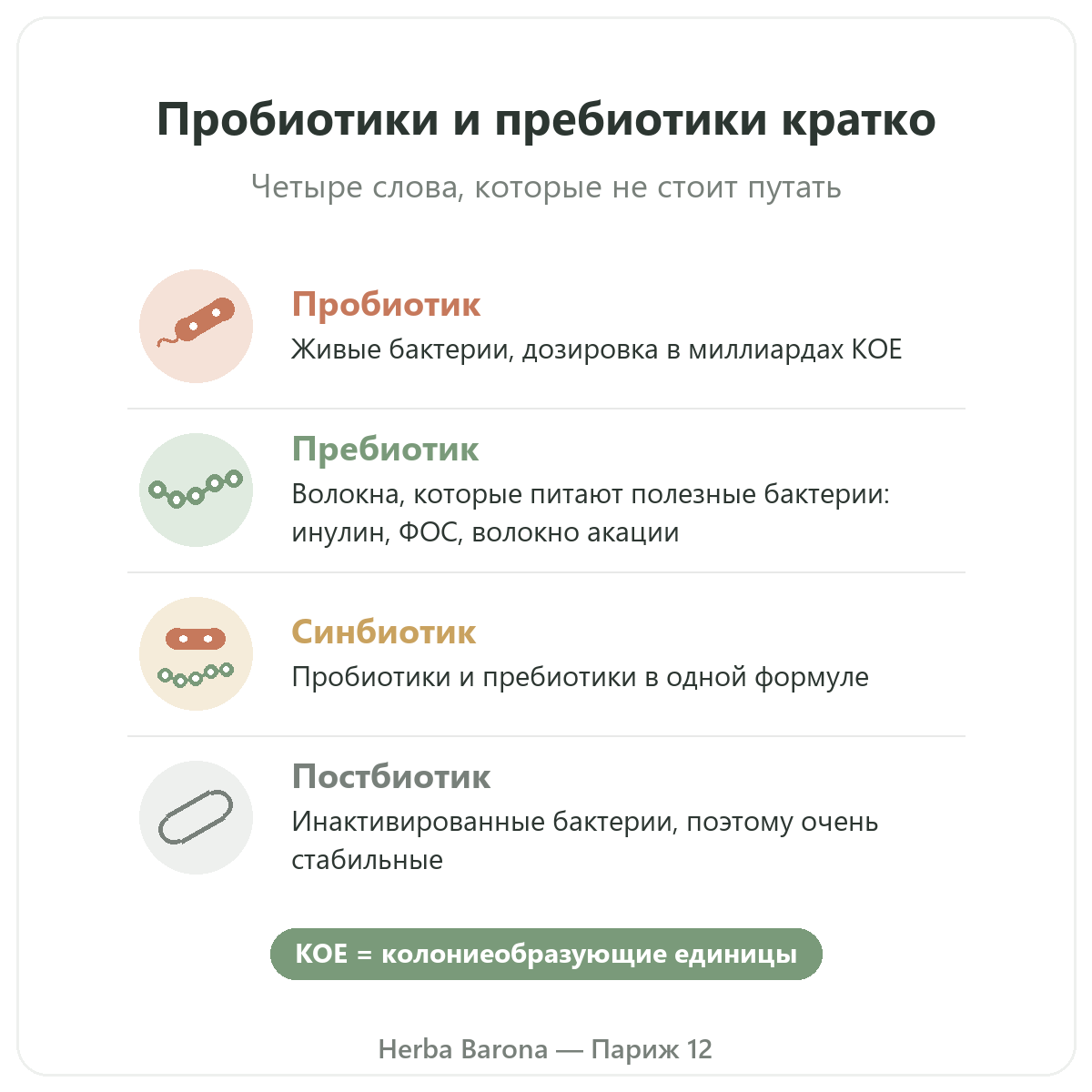 Пробиотики и пребиотики в Париже: пробиотик, пребиотик, синбиотик кратко, Herba Barona, Париж, 12-й округ