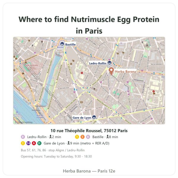Where to find Egg Protein Powder Chocolate – Nutrimuscle – 1 kg - Herba Barona Paris