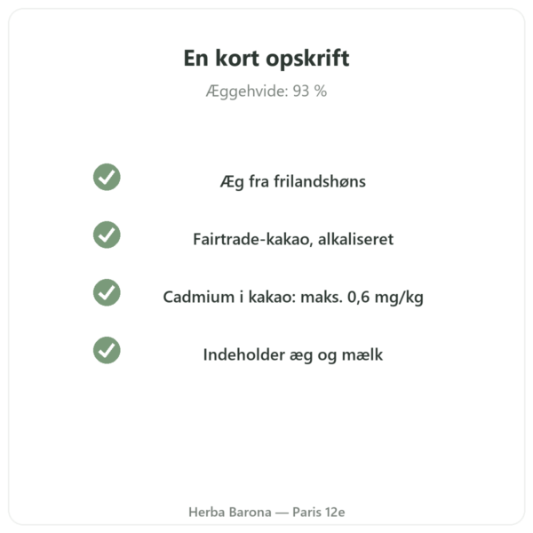 Ægproteinpulver Chokolade – Nutrimuscle – 1 kg kvalitet Paris Herba Barona