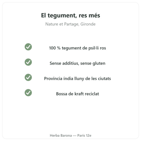 Psil·li ros, tegument 300 g – Nature et Partage qualitat Paris Herba Barona