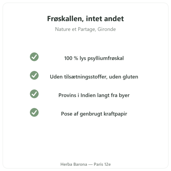 Lys psyllium frøskaller 300 g – Nature et Partage kvalitet Paris Herba Barona