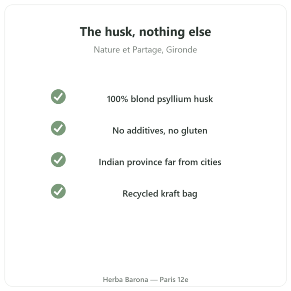 Blond Psyllium Husk 300 g – Nature et Partage quality Paris Herba Barona
