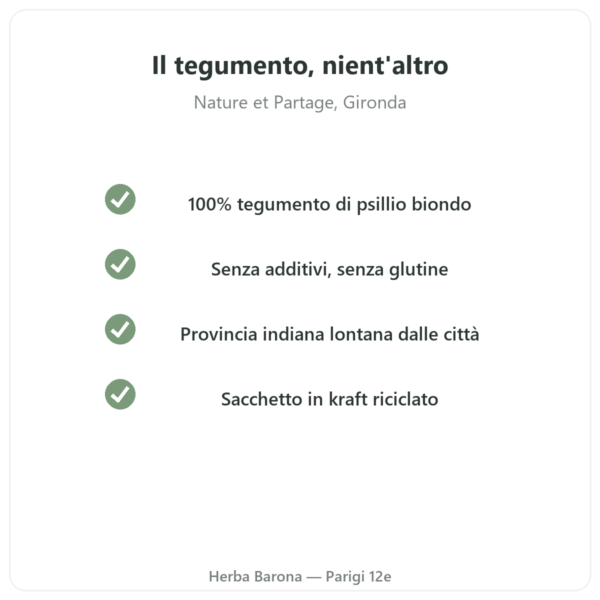 Psillio biondo tegumento 300 g – Nature et Partage – 300 g qualità Paris Herba Barona