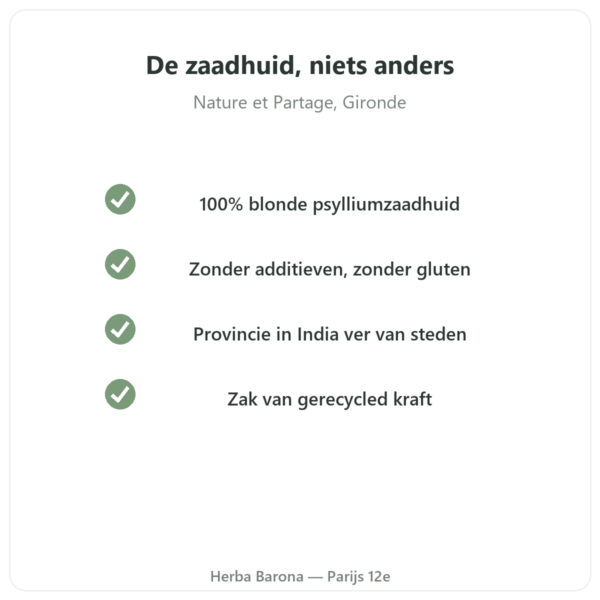 Blonde psyllium zaadhuid 300 g – Nature et Partage kwaliteit Paris Herba Barona