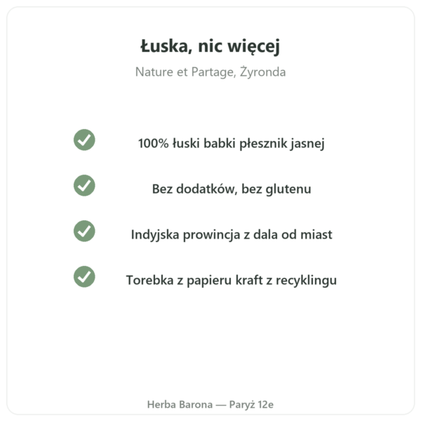 Babka płesznik łuska 300 g – Nature et Partage jakość Paris Herba Barona