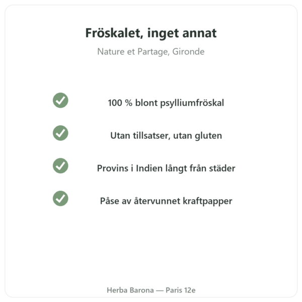 Blond Psyllium Fröskal 300 g – Nature et Partage kvalitet Paris Herba Barona
