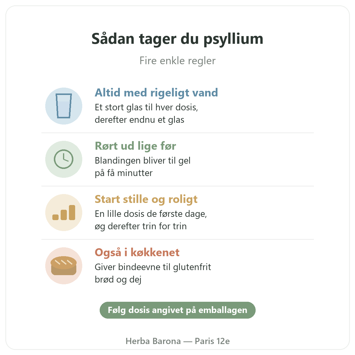 Psyllium i Paris: sådan tager du psyllium, Herba Barona Paris 12e