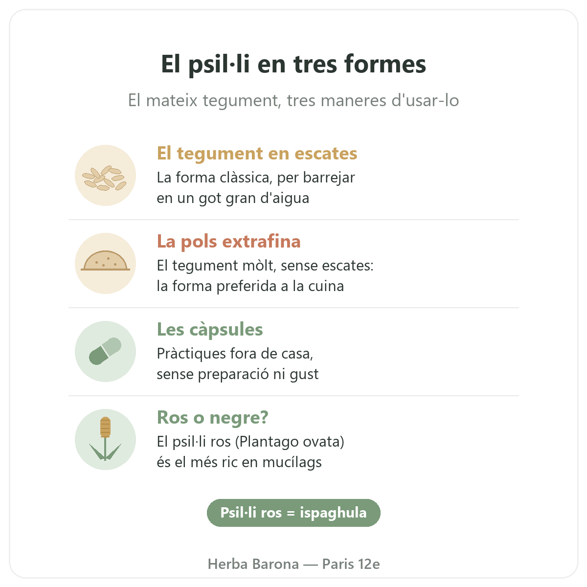 Psil·li a París: psil·li en tres formes, escates, pols extrafina i càpsules, Herba Barona París 12e