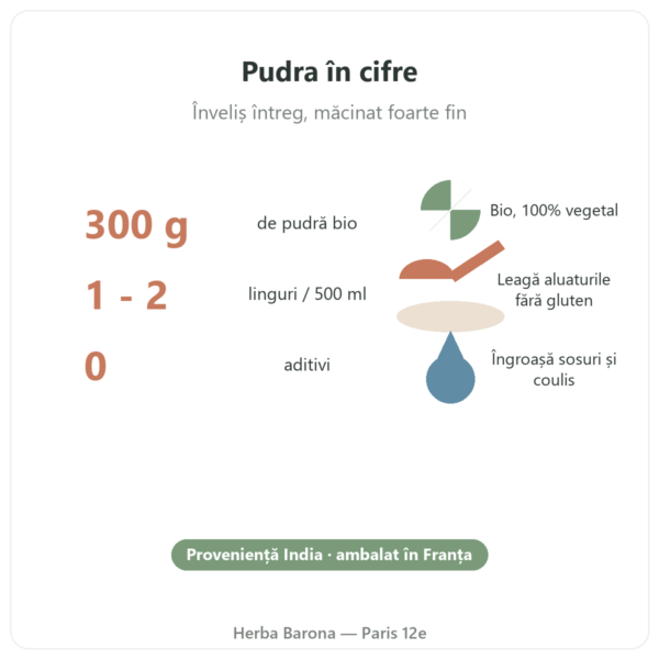Pudră extra fină de psyllium bio 300 g – Nature et Partage cifre cheie Paris Herba Barona